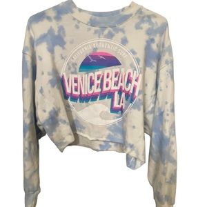 High End Retro Reflex Venice Beach CA Surf Women’s S Crop Top Sweatshirt LA